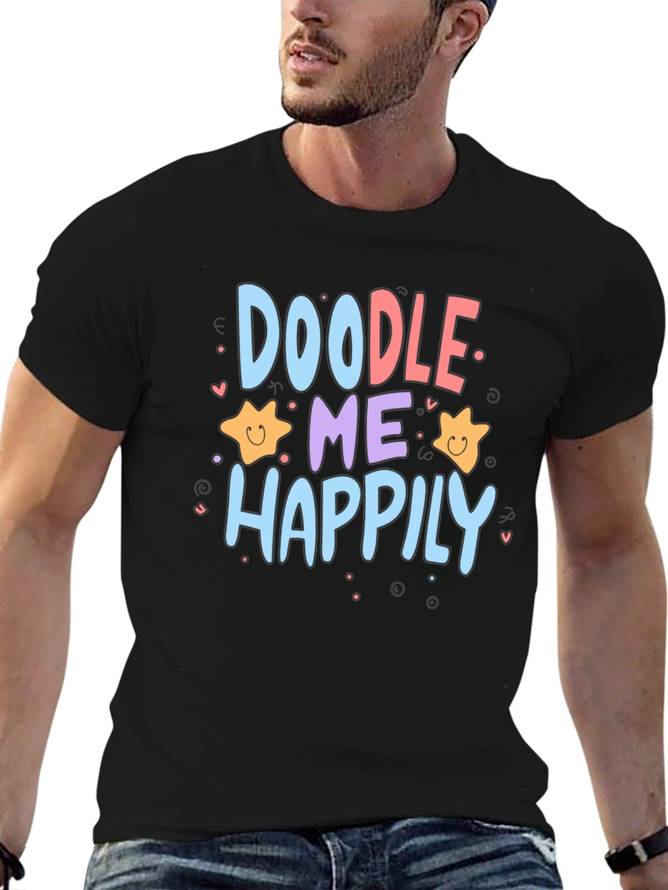 Doodle Me Happily Graphic T-Shirt - 6