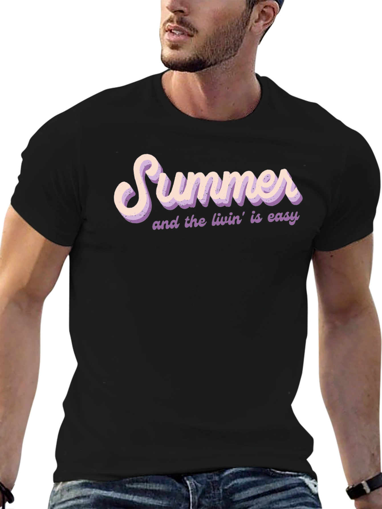Black Summer Livin' T-Shirt - Black Casual Tee view 6