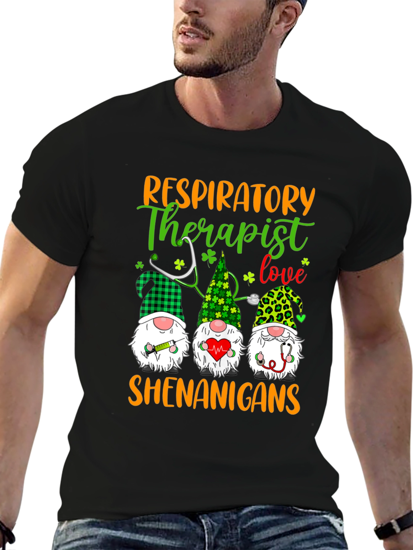 Black Respiratory Therapist Shenanigans T-Shirt view 6