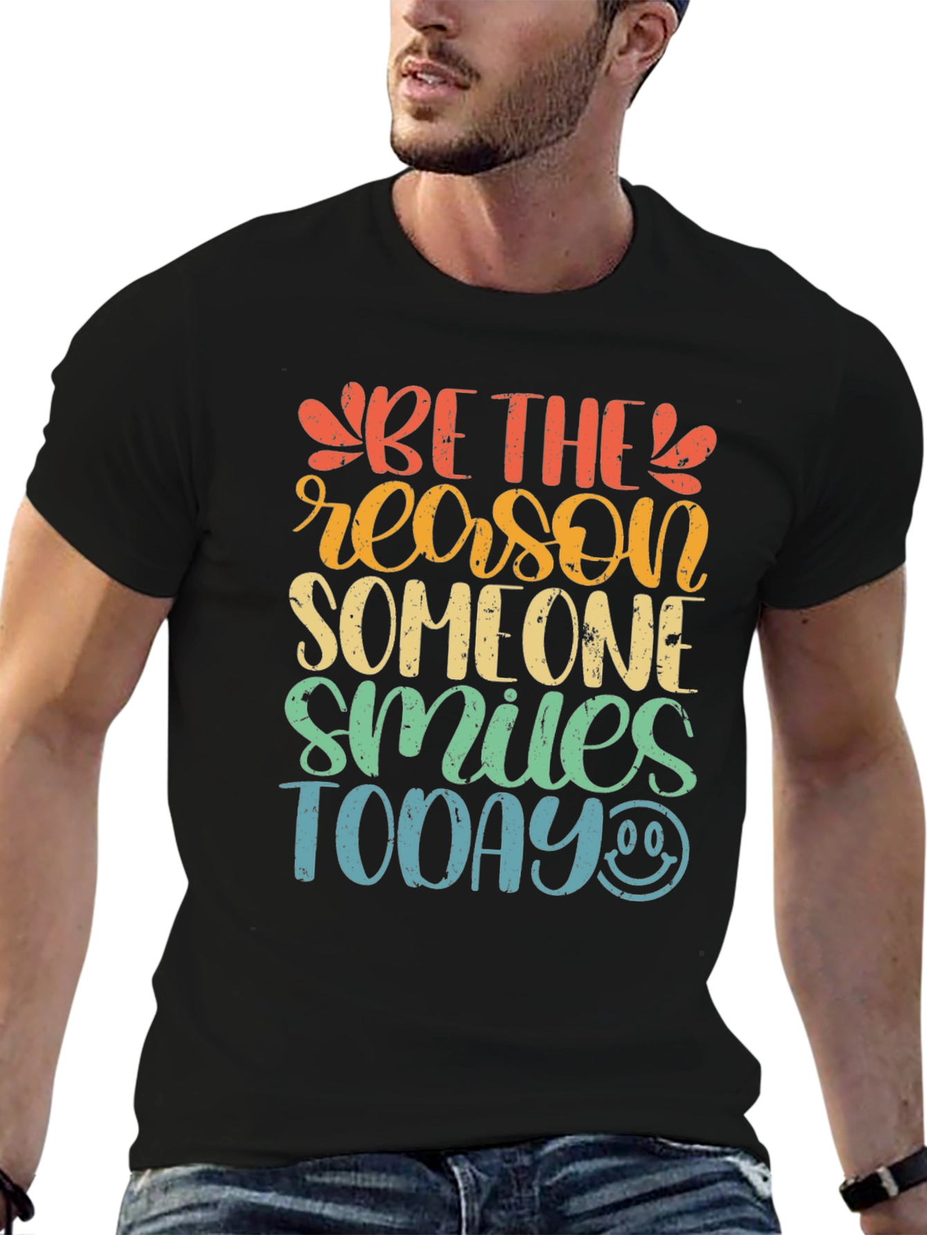 Black Be the Reason Someone Smiles Today Graphic Tee view 6