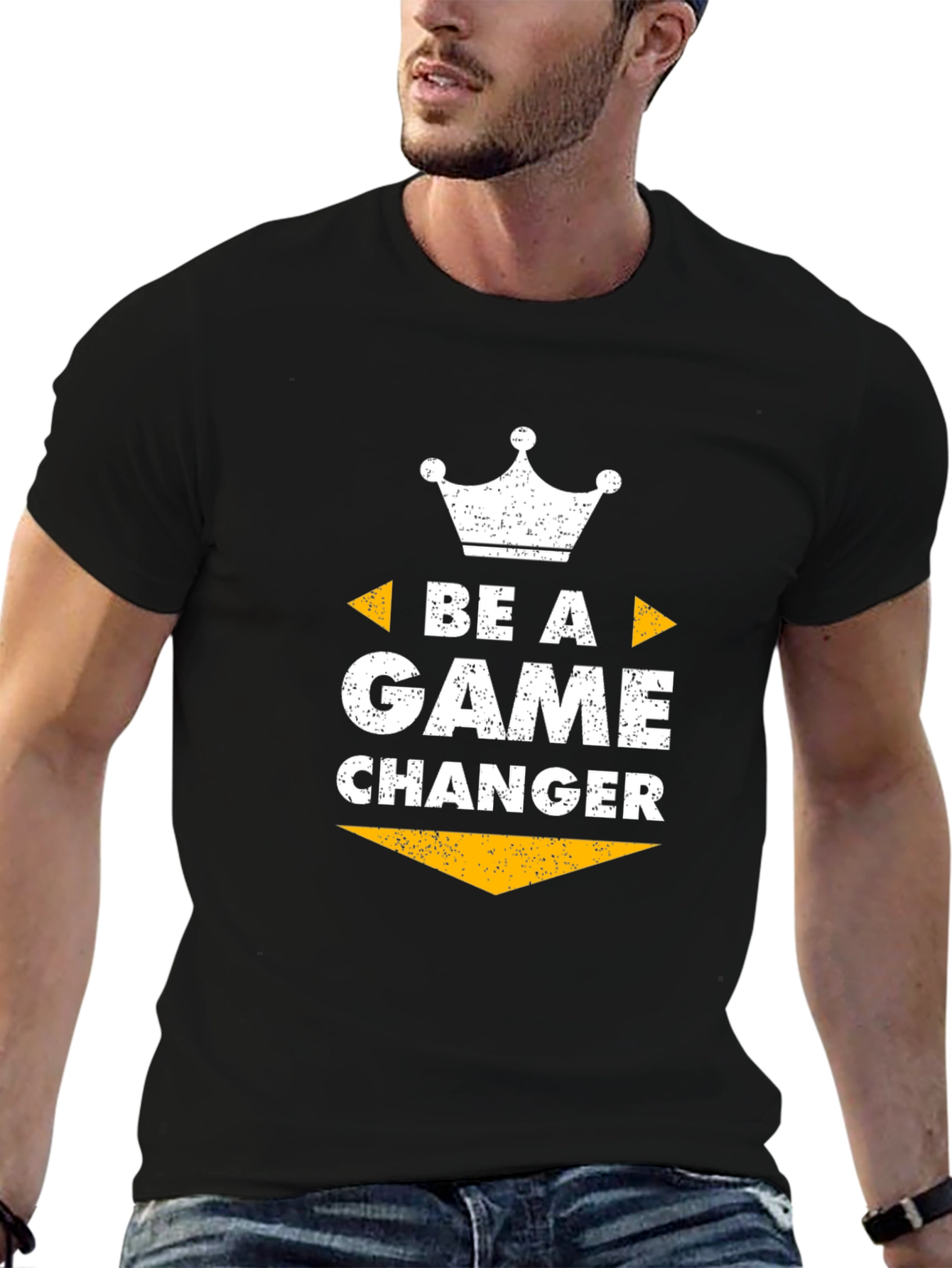 Black Be A Game Changer Graphic Tee - Black view 6