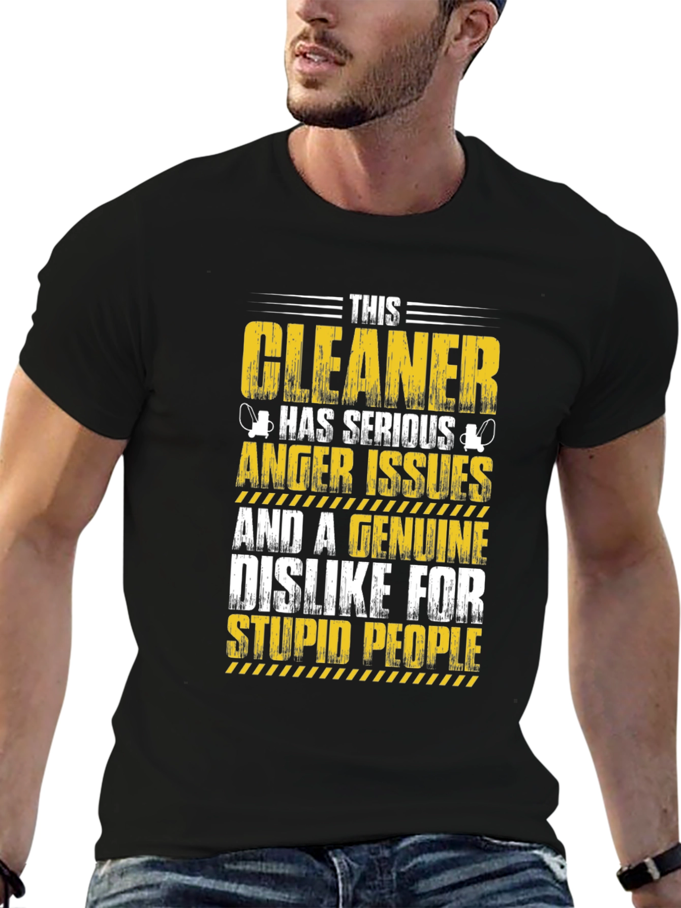Black Cleaner Anger Issues Graphic Tee view 6