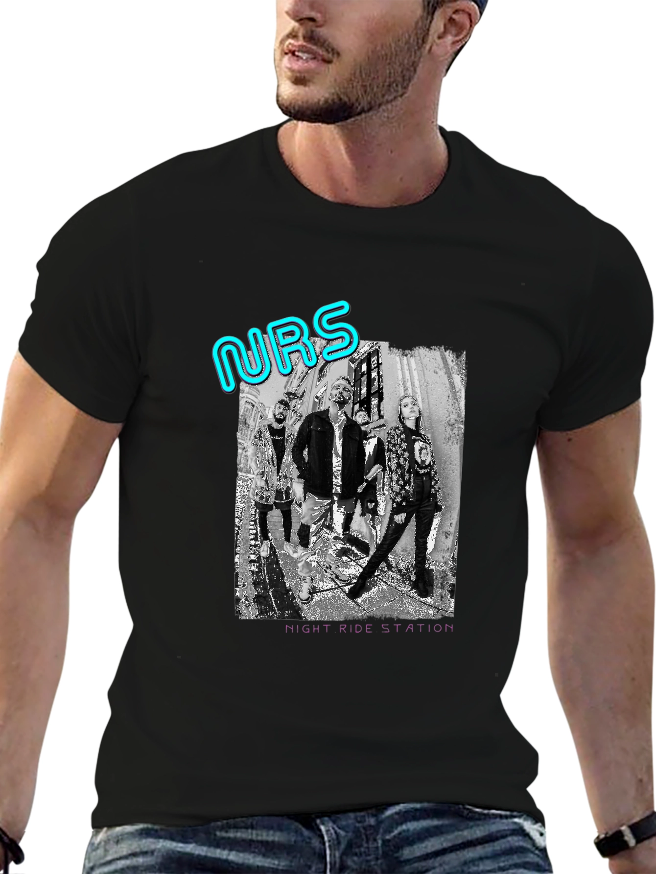 Black Night Riots Station Graphic Tee view 6