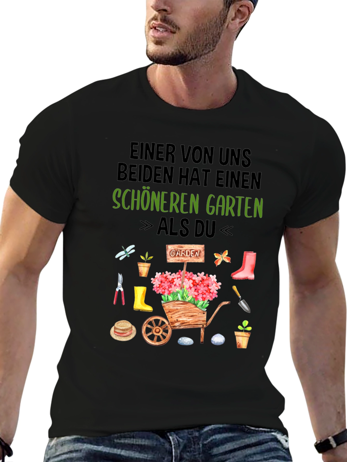 Black Gardener T-Shirt: "Schöneren Garten" view 6