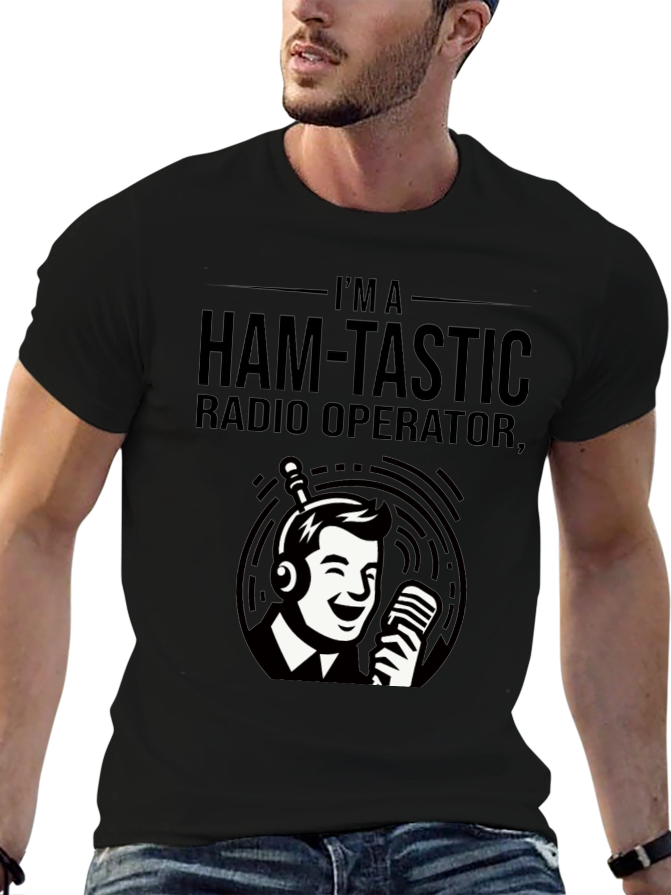 Black Ham-Tastic Radio Operator T-Shirt view 6