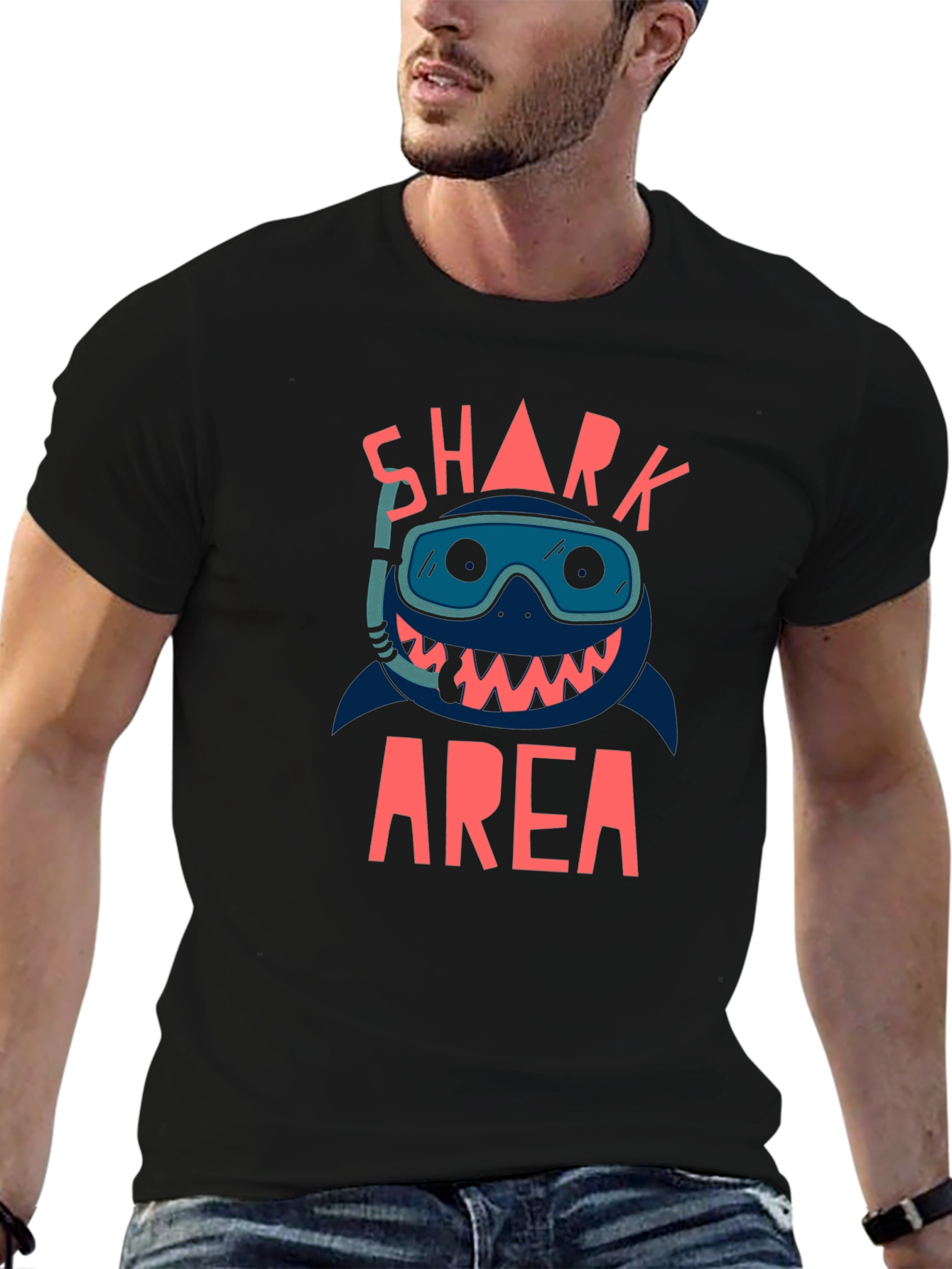 Black Shark Area Black Graphic T-Shirt view 6