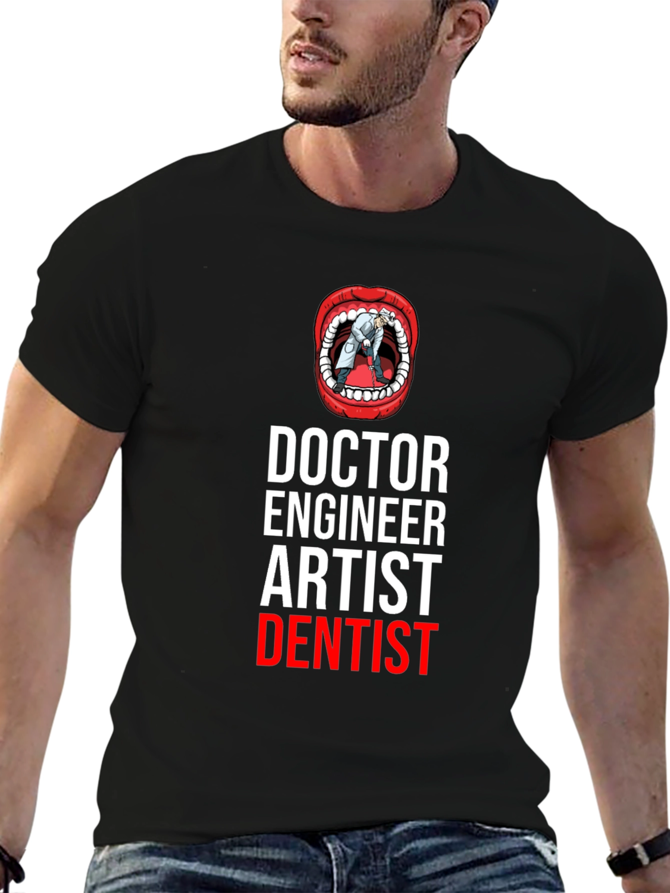 Black Doctor Engineer Artist Dentist T-Shirt view 6