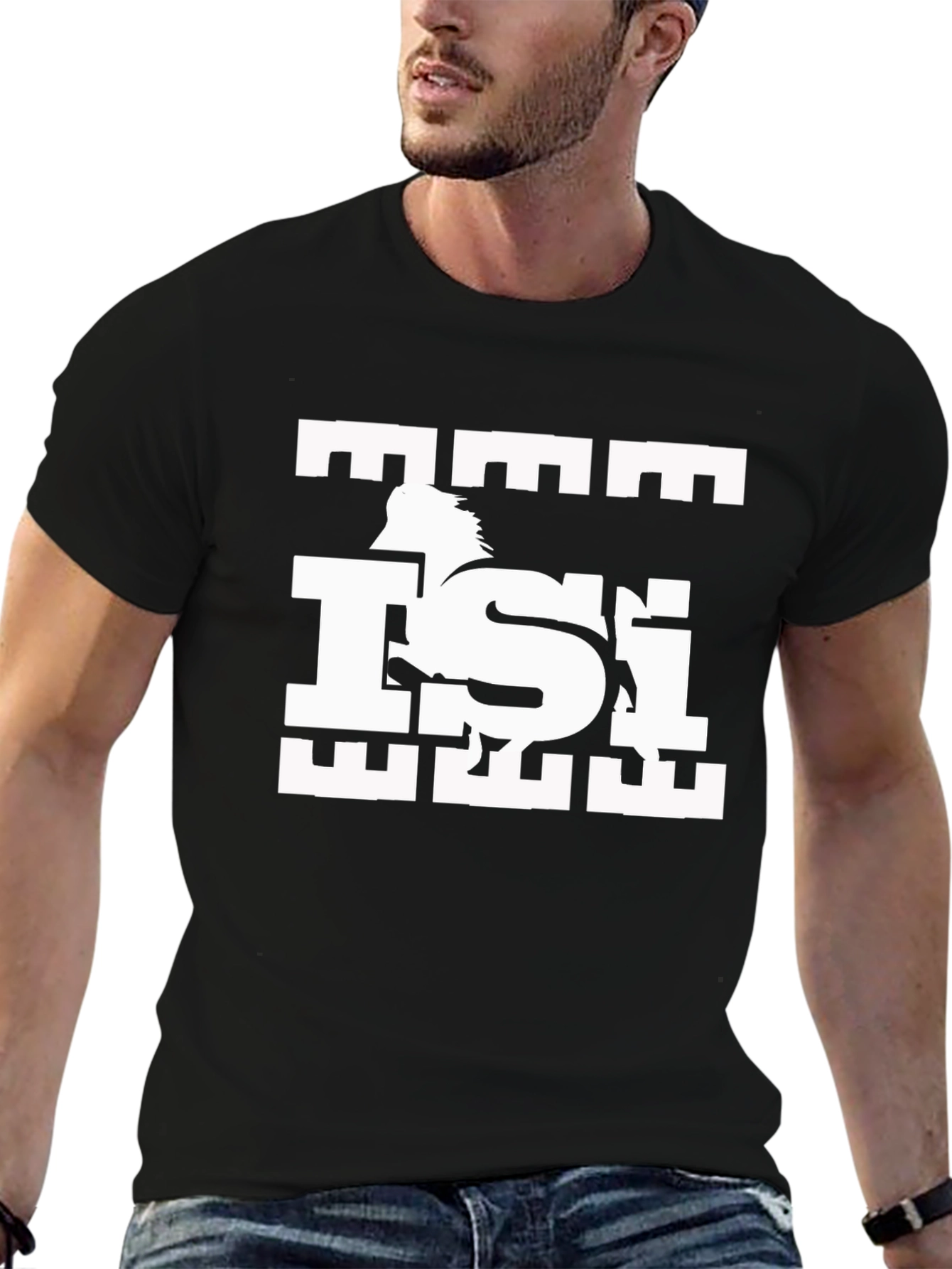 Black Black T-Shirt with Horse Graphic view 6