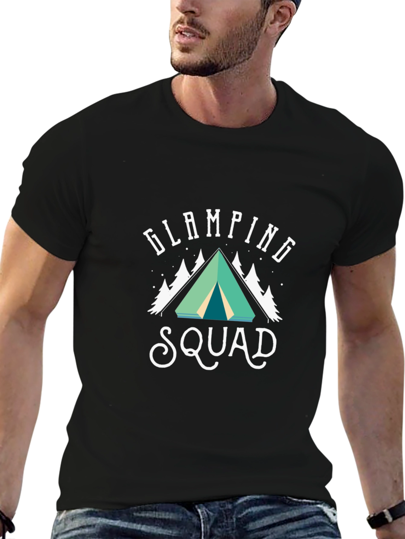 Black Glamping Squad T-Shirt Camping Adventure view 6