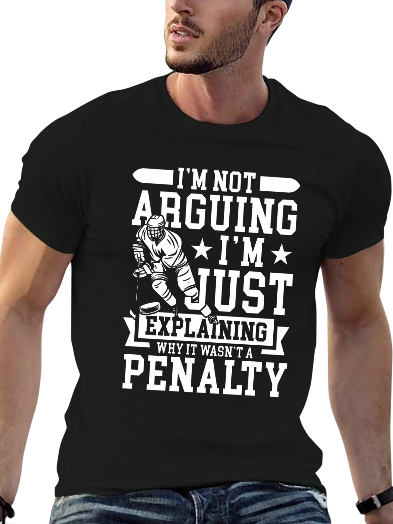 Black Hockey Penalty T-Shirt - I'm Not Arguing view 6