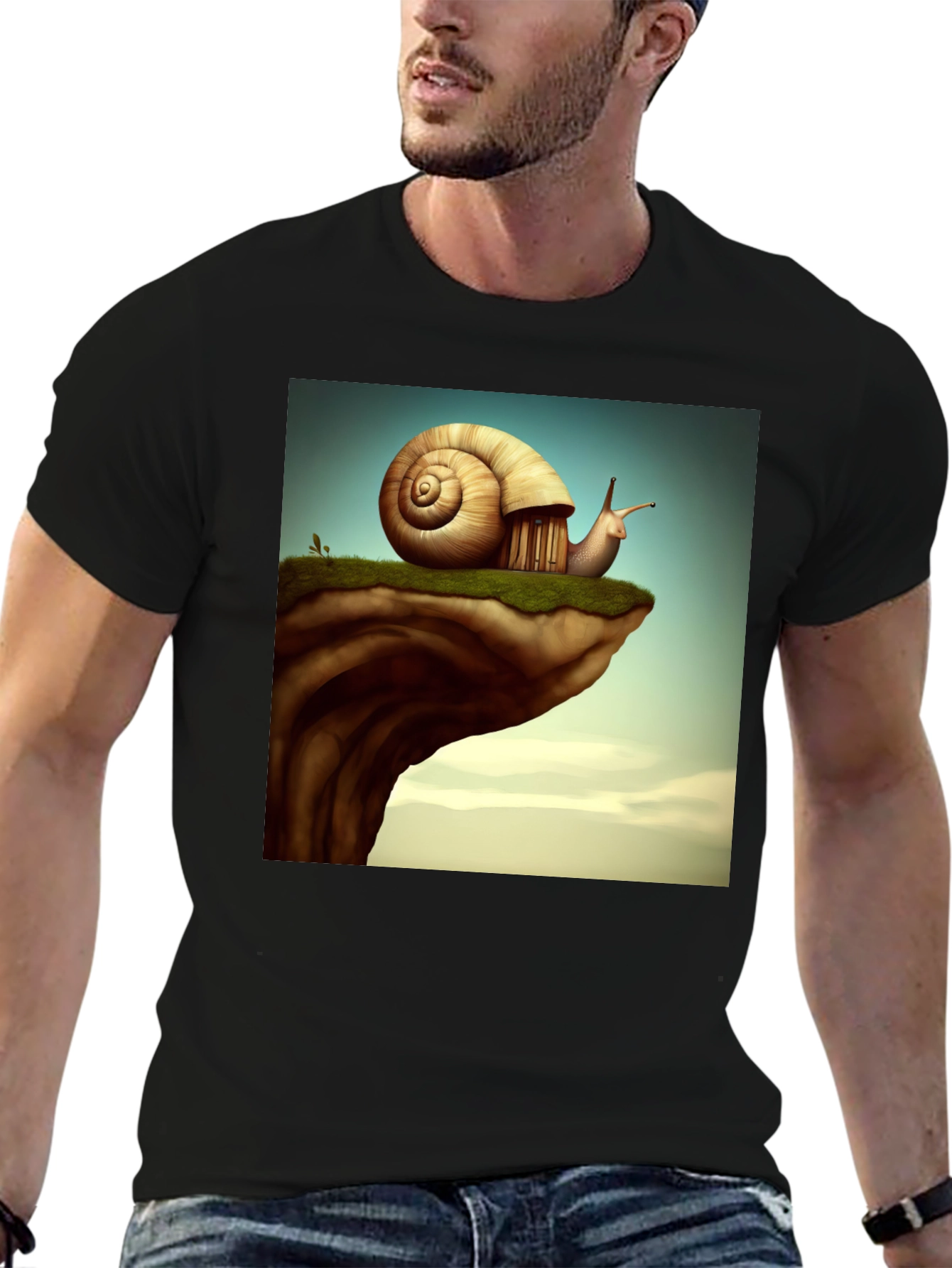 Black Snail House Cliff Edge T-Shirt view 6