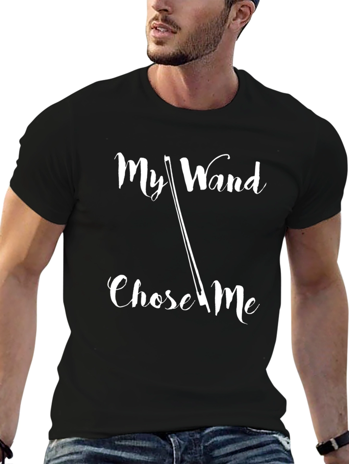 Black My Wand Chose Me - Novelty T-Shirt view 6