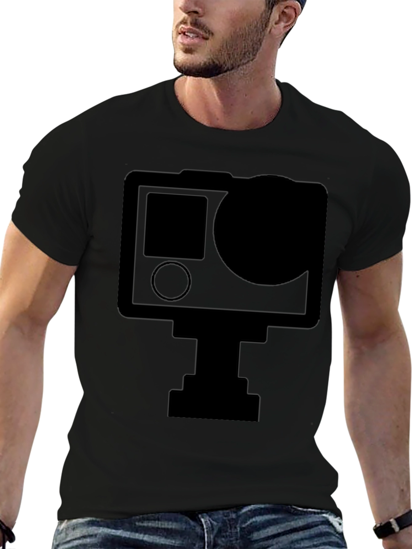 Black Camera Graphic T-Shirt - Black view 6