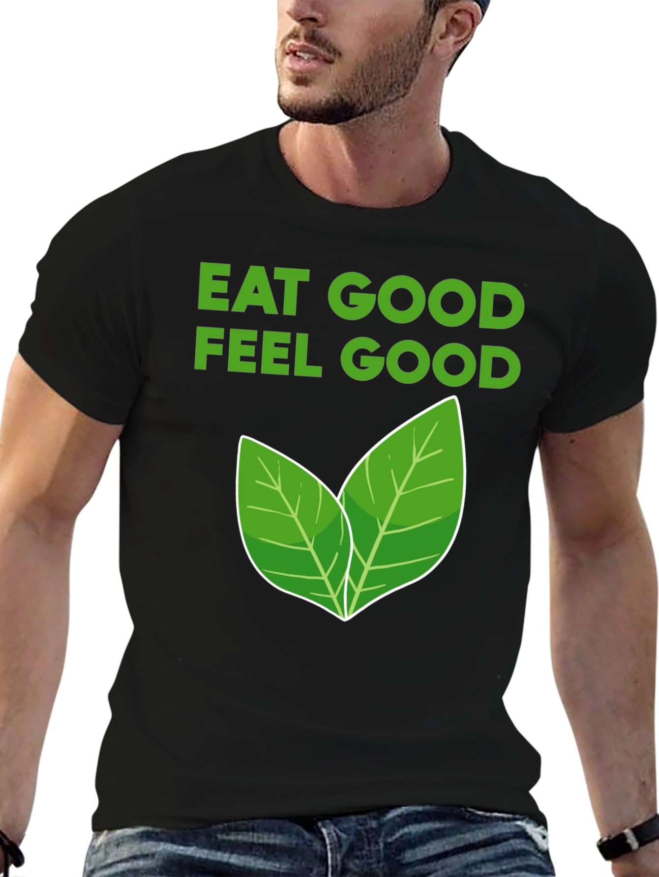 Black Eat Good Feel Good Vegan Graphic Tee view 6
