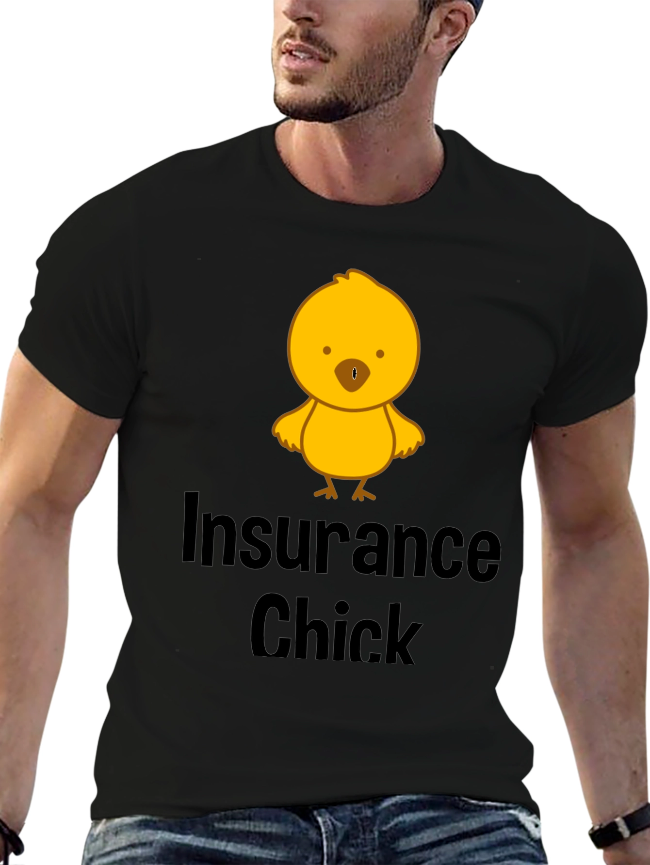 Black Insurance Chick T-Shirt - Funny & Unique Design view 6