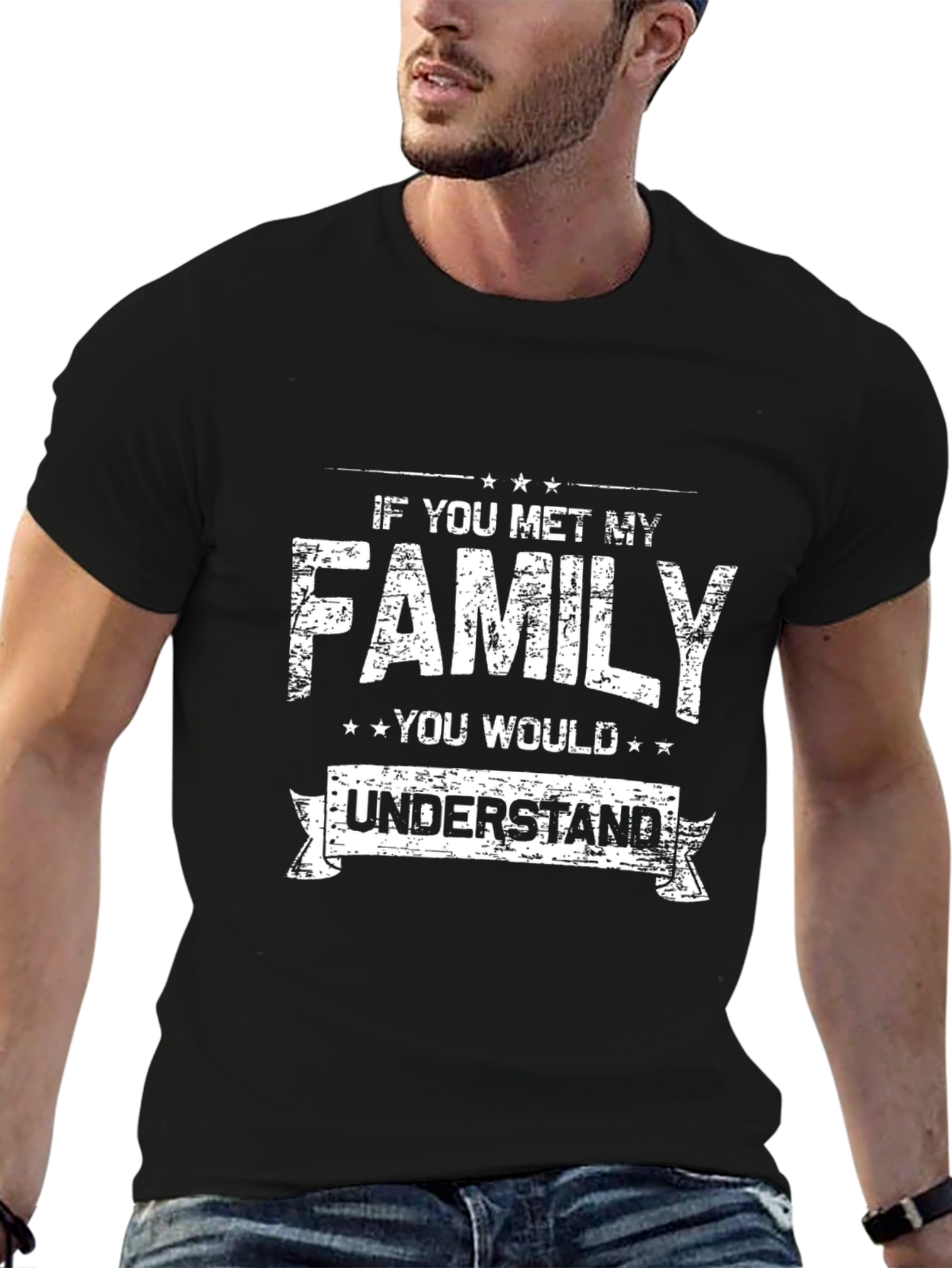 Black Funny Family Quote T-Shirt - If You Met My Family view 6