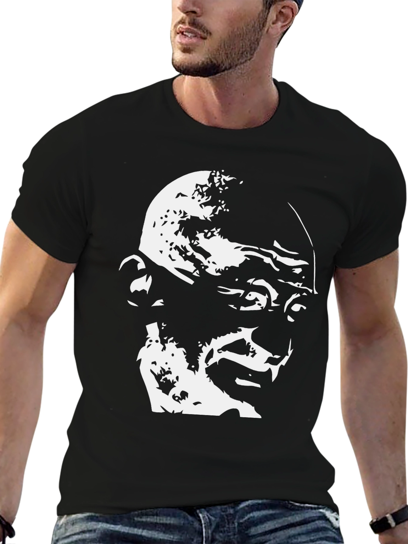 Gandhi Graphic T-Shirt - Black Cotton Tee - 6