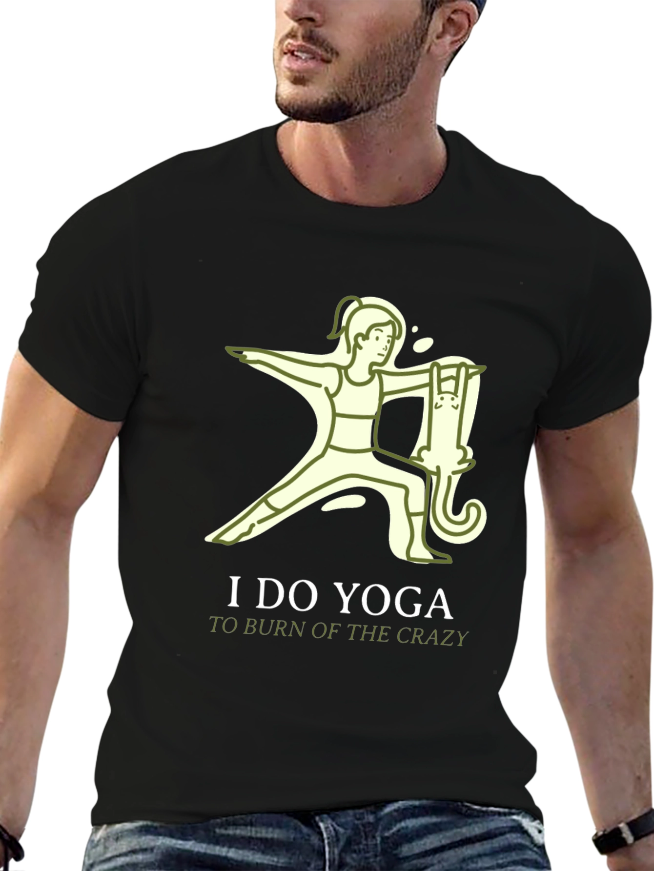 Black Yoga Crazy Burn T-Shirt view 6
