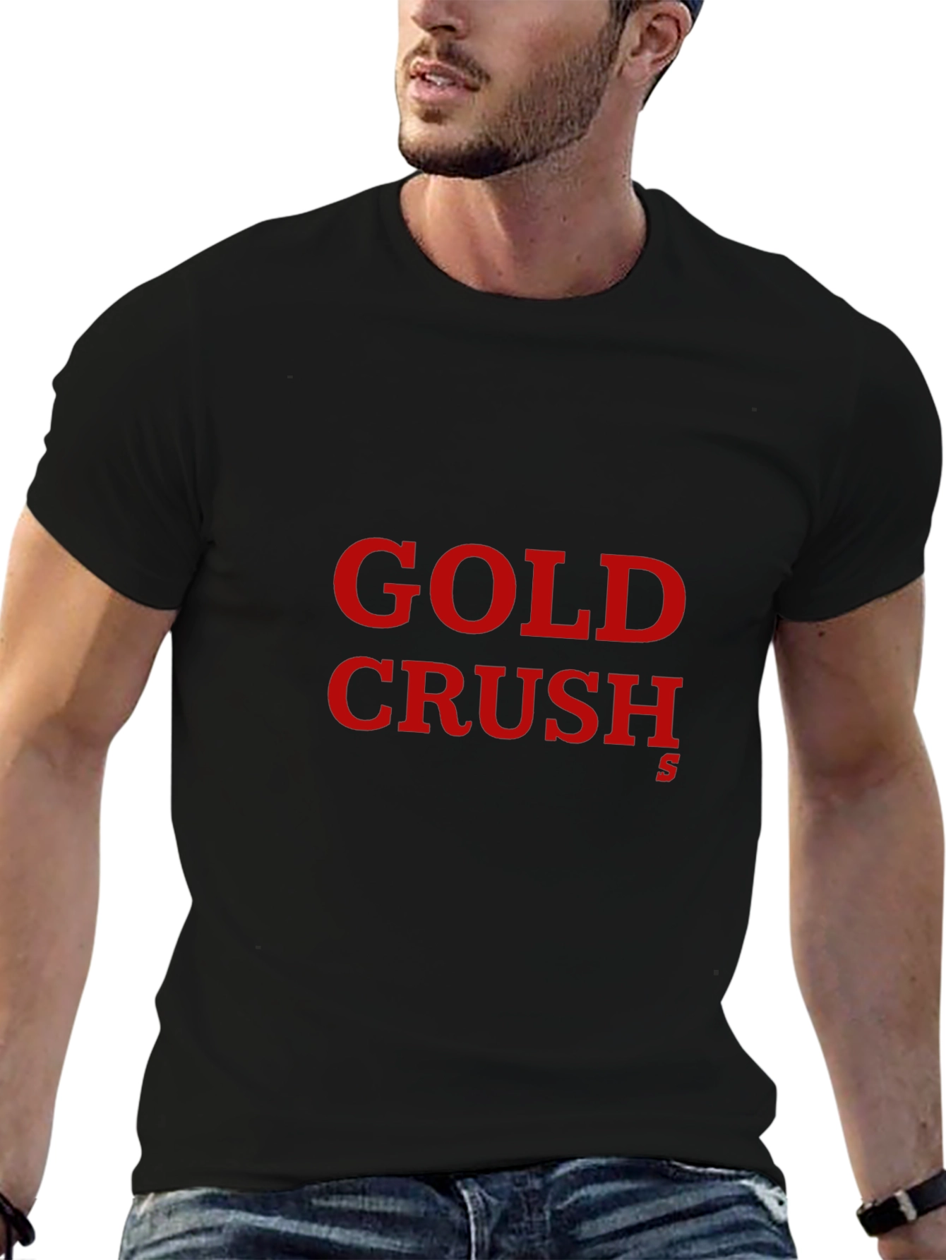 Black Gold Crush Graphic Tee - Trendy Casual Style view 6