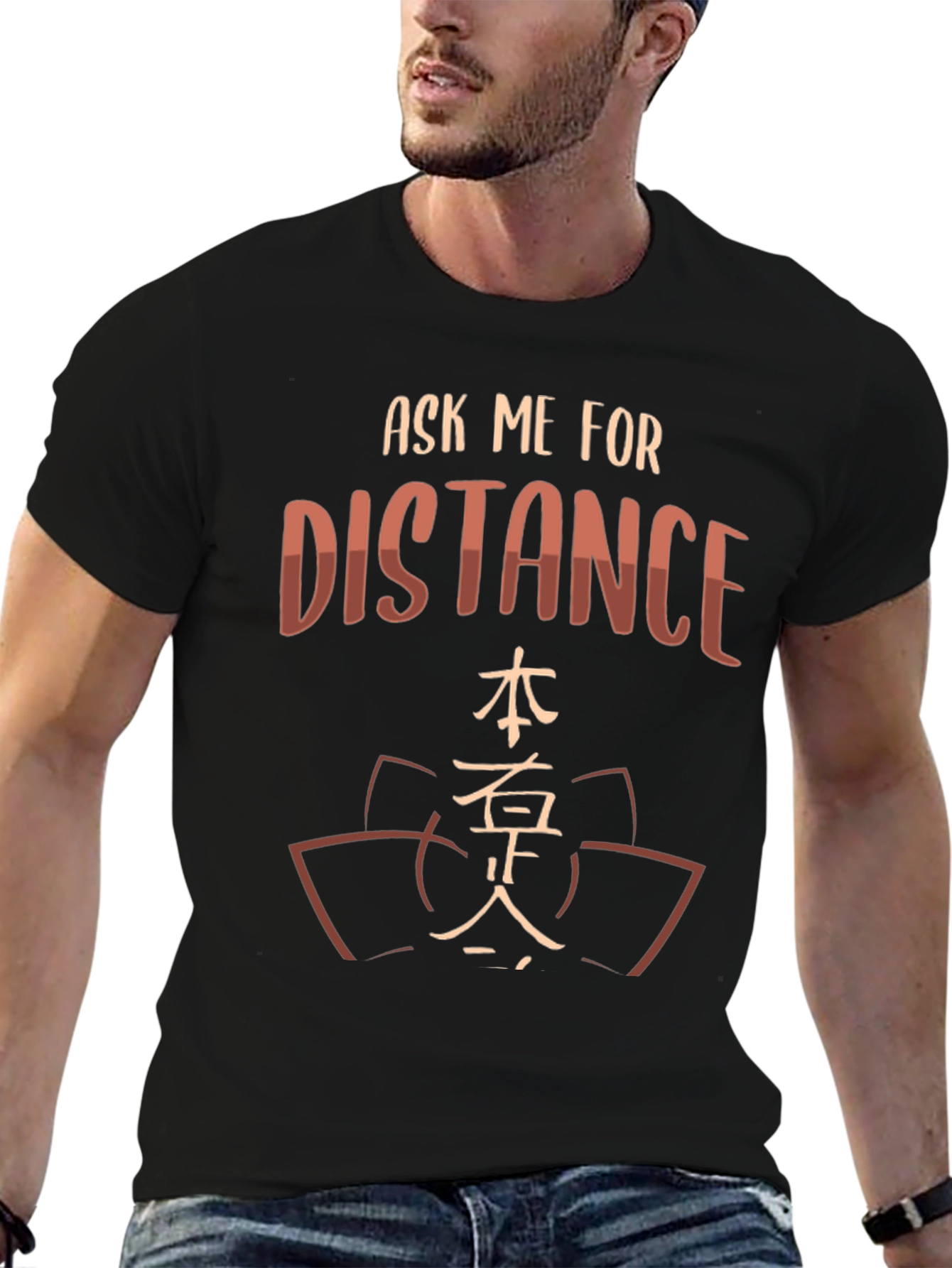 Black Ask Me For Distance T-Shirt - Stylish & Unique Design view 6