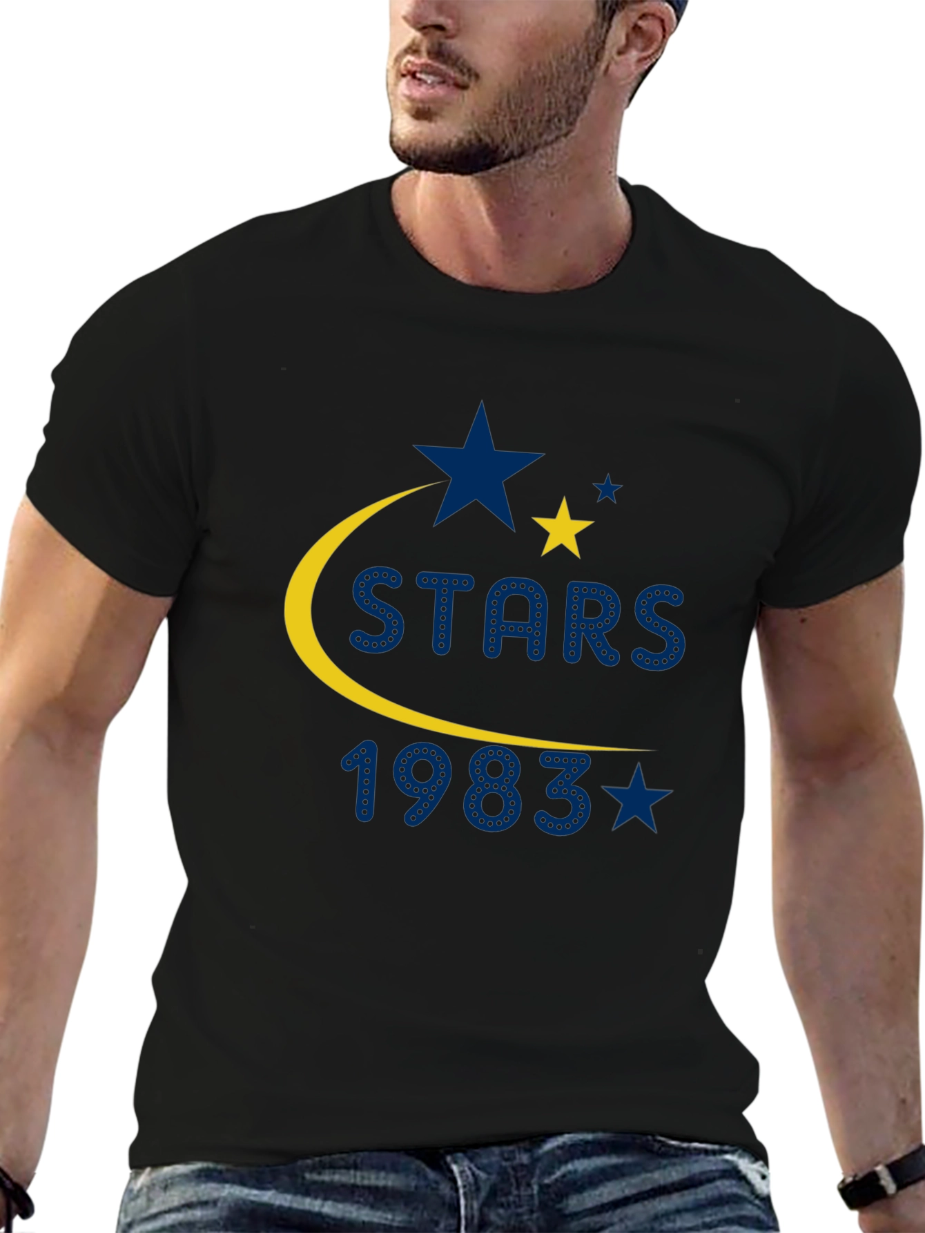 Black Stars 1983 Black T-Shirt view 6