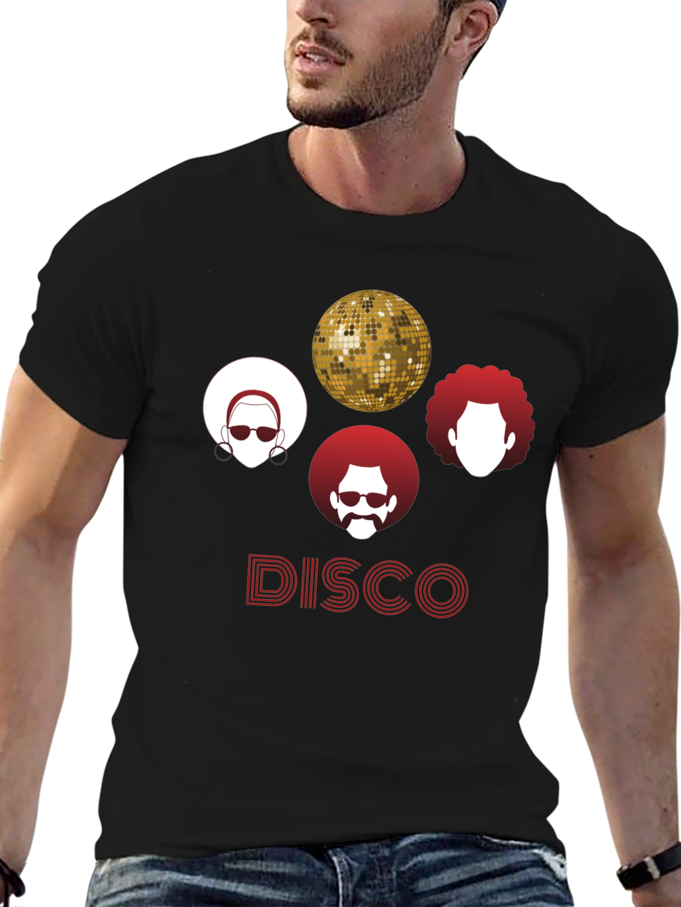 Black Retro Disco T-Shirt - Groovy Style! view 6