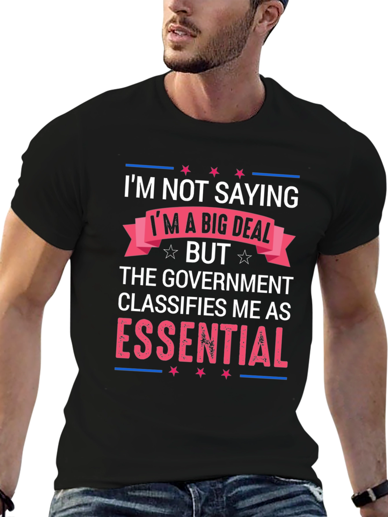 Black Essential T-Shirt: I'm Not Saying I'm a Big Deal view 6