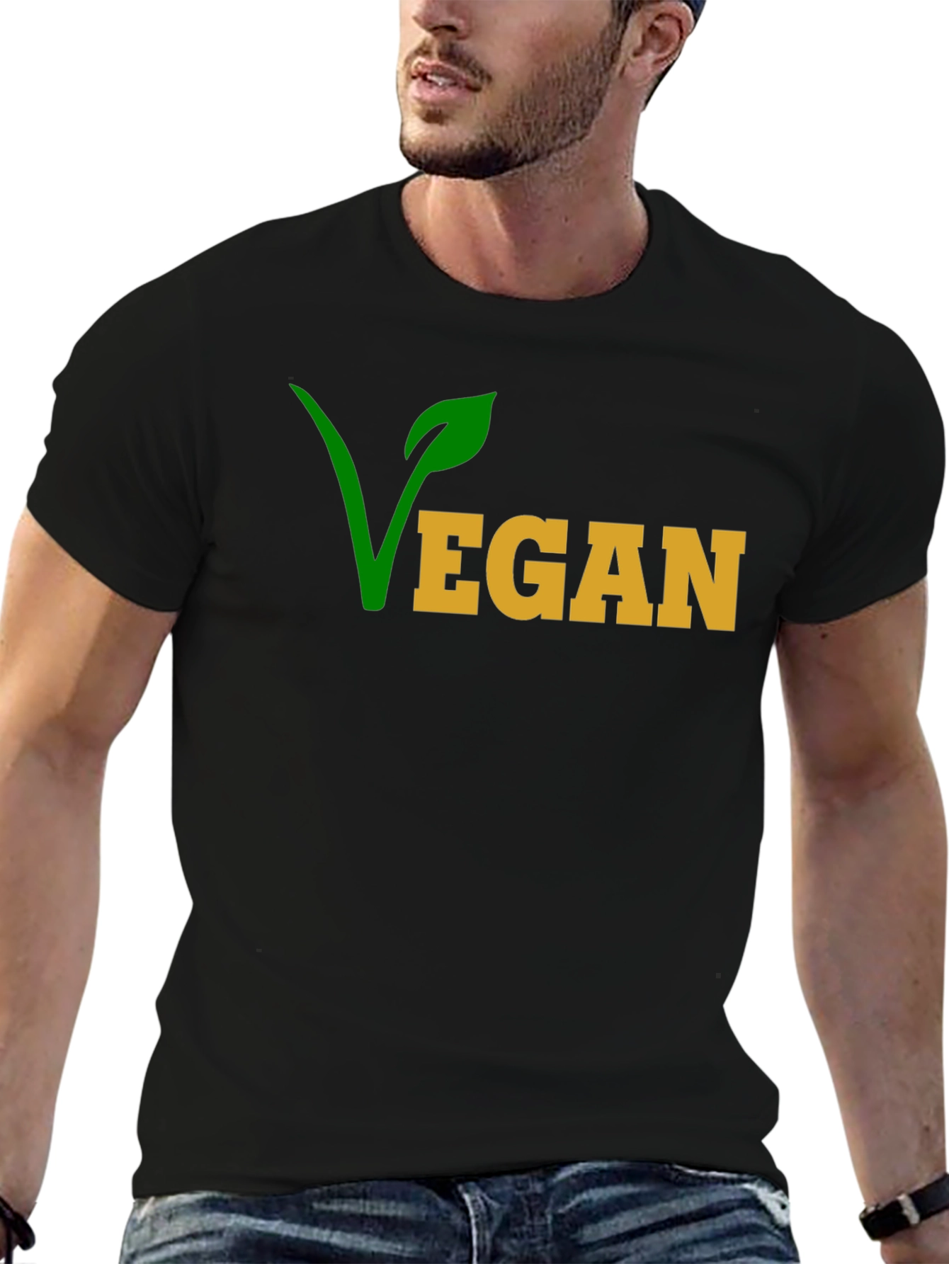 Black Vegan T-Shirt - Stylish & Sustainable view 6