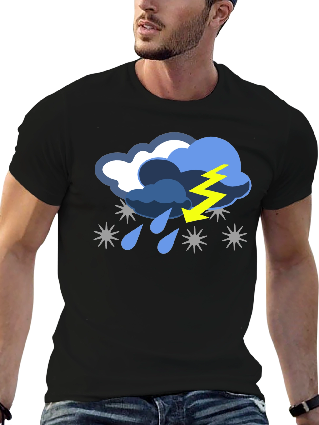 Black Stormy Weather Graphic T-Shirt view 6