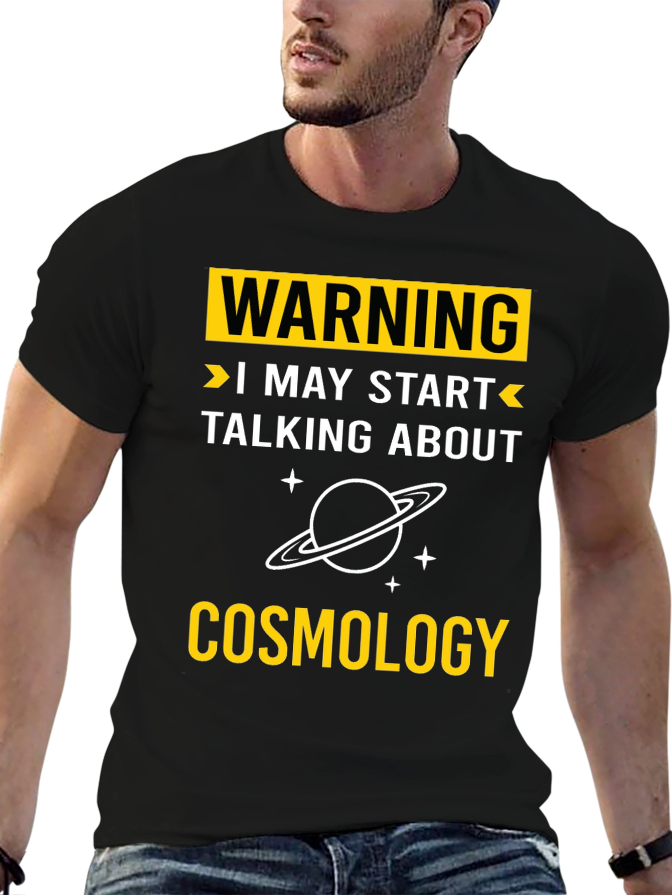 Black Warning Cosmology T-Shirt view 6