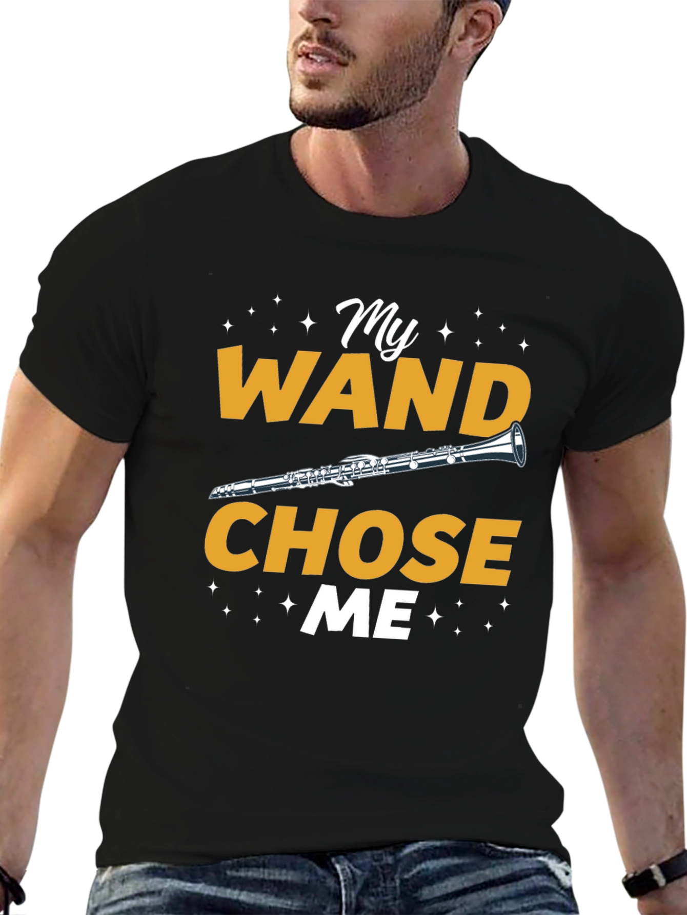 Black My Wand Chose Me Clarinet T-Shirt view 6