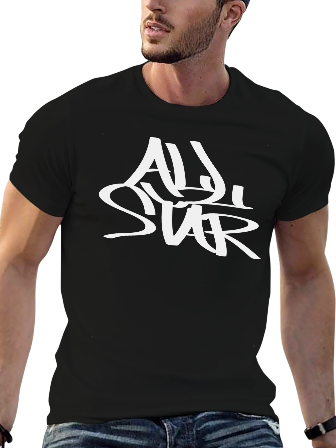 Black Black All-Star Graphic Tee view 6