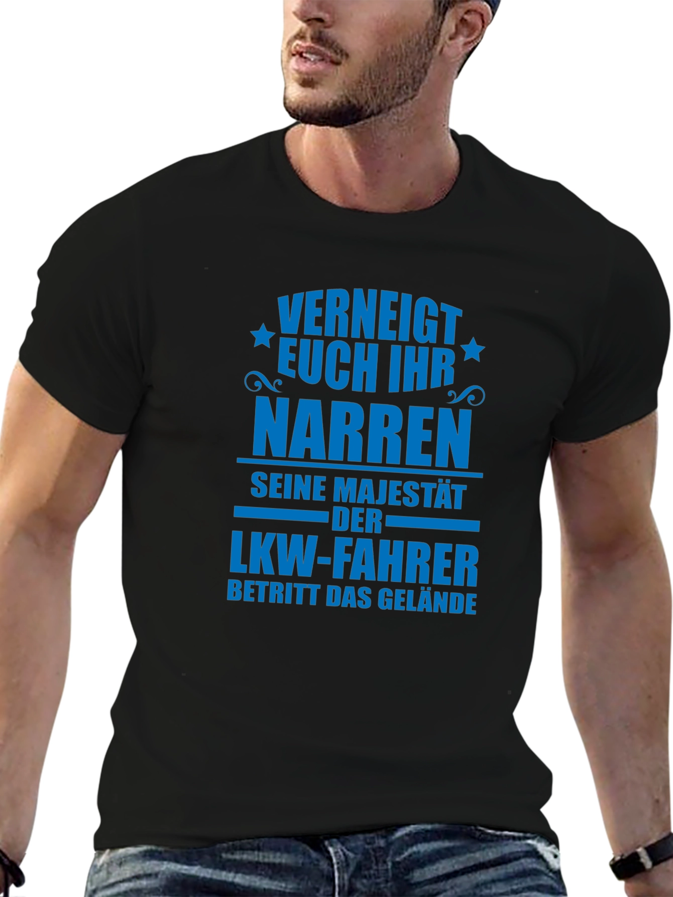 Black Trucker Driver T-Shirt - "Seine Majestät DER LKW-FAHRER" view 6