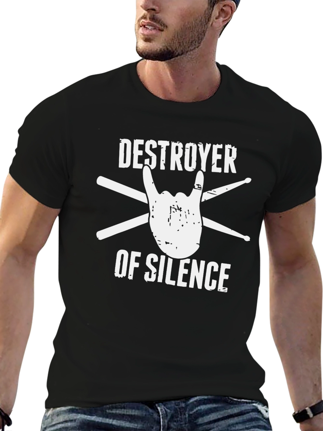 Black Destroyer of Silence Graphic Tee view 6