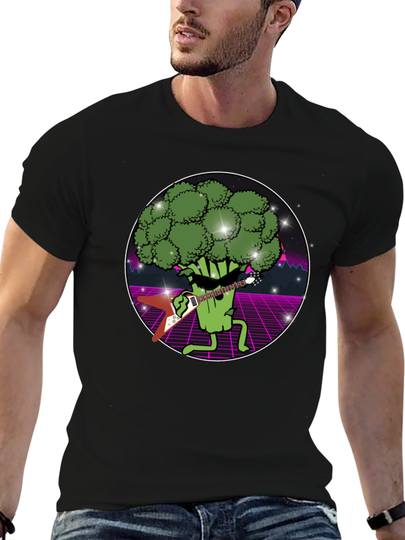Black Broccoli Rocker T-Shirt view 6