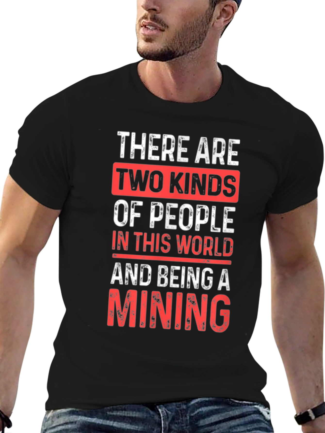 Black Funny Mining T-Shirt - Two Kinds of People view 6