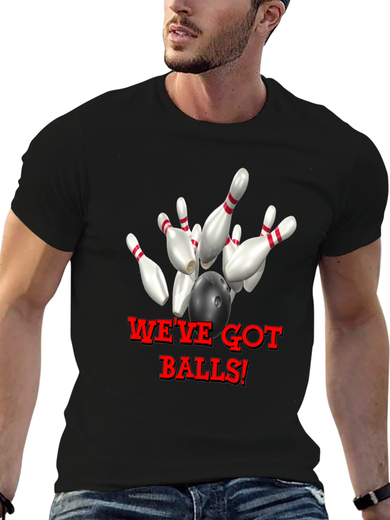 Black Bowling T-Shirt - We've Got Balls! view 6