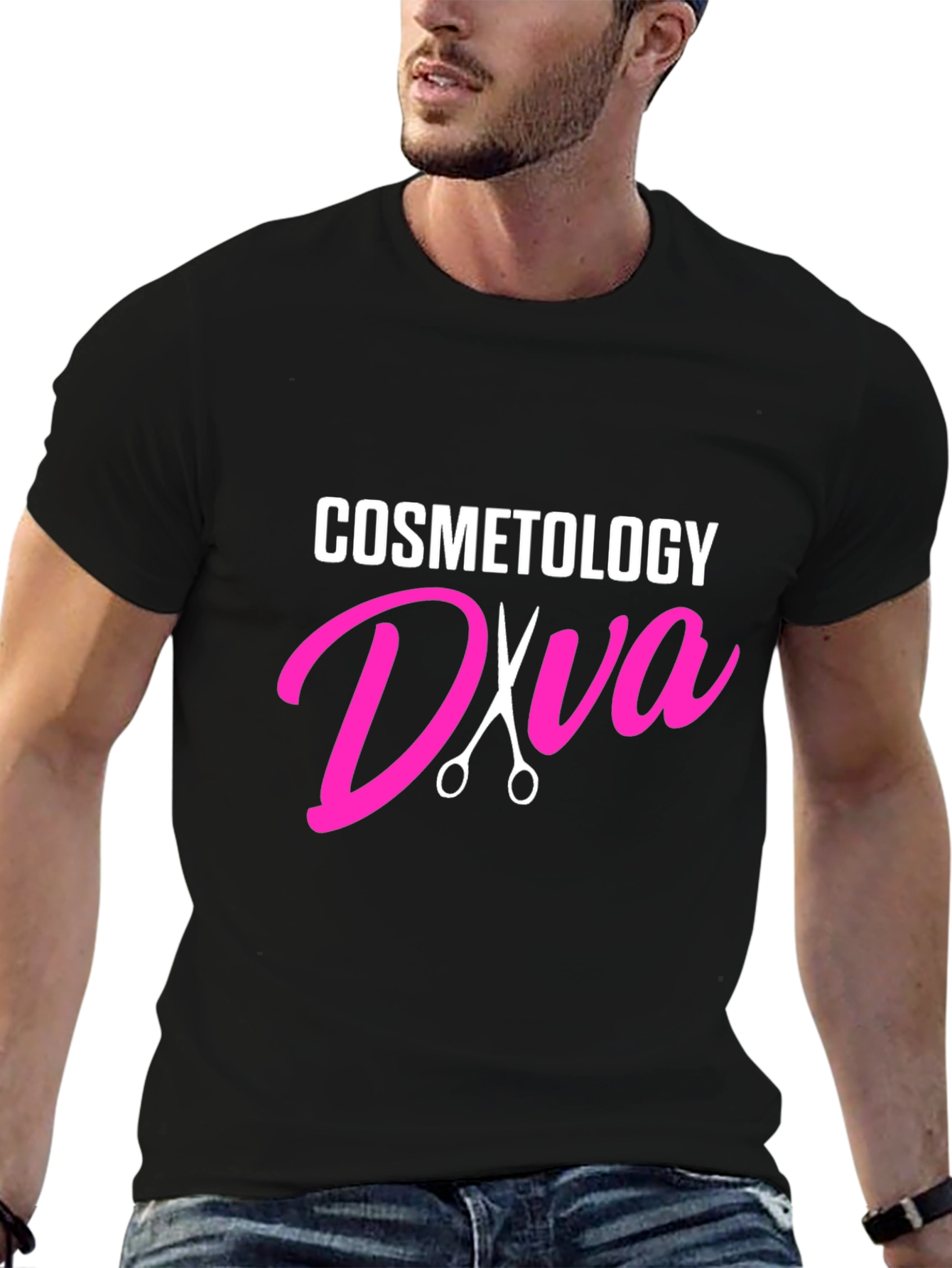 Black Cosmetology Diva T-Shirt - Black view 6