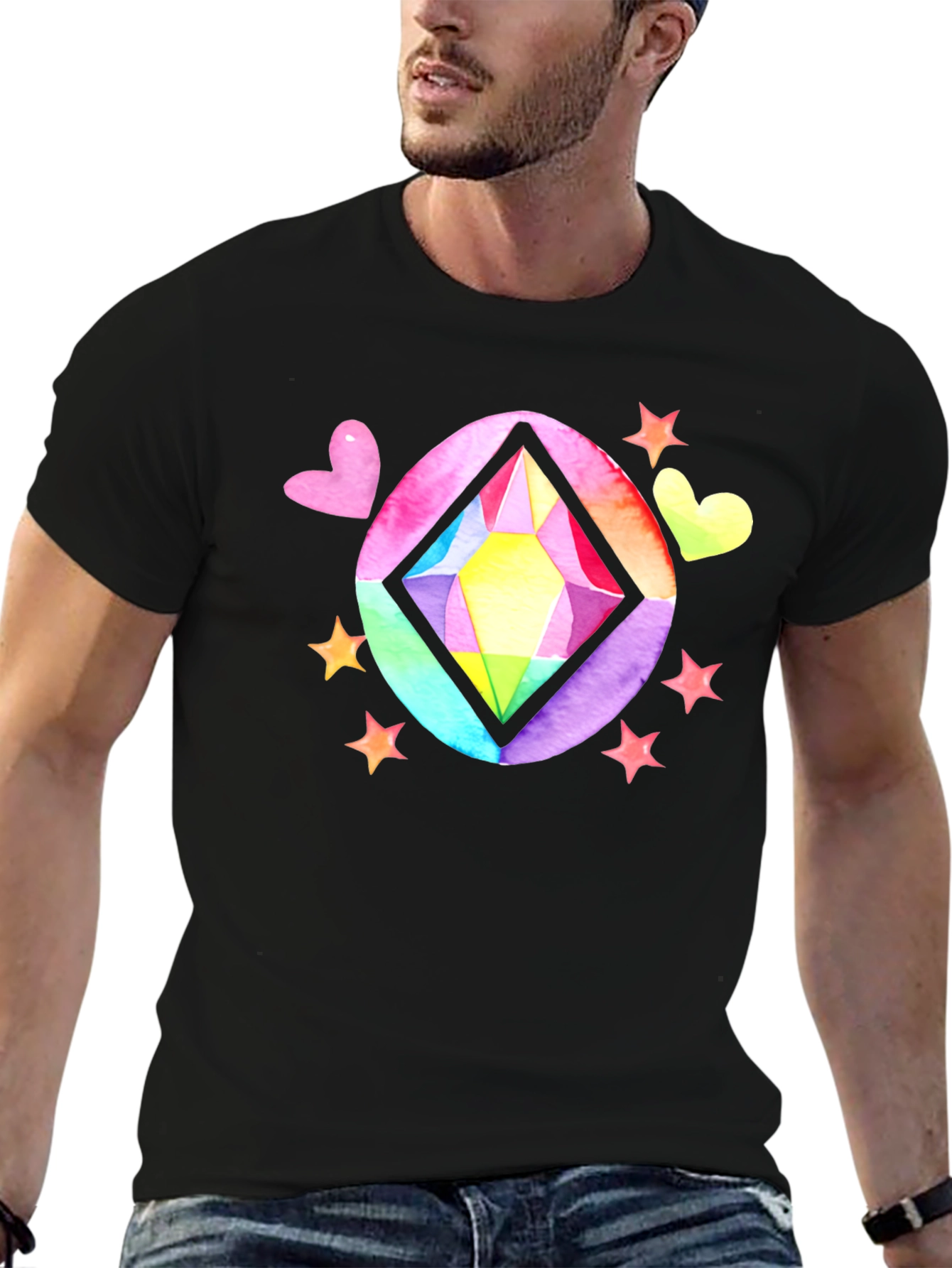Black Rainbow Gem T-Shirt view 6
