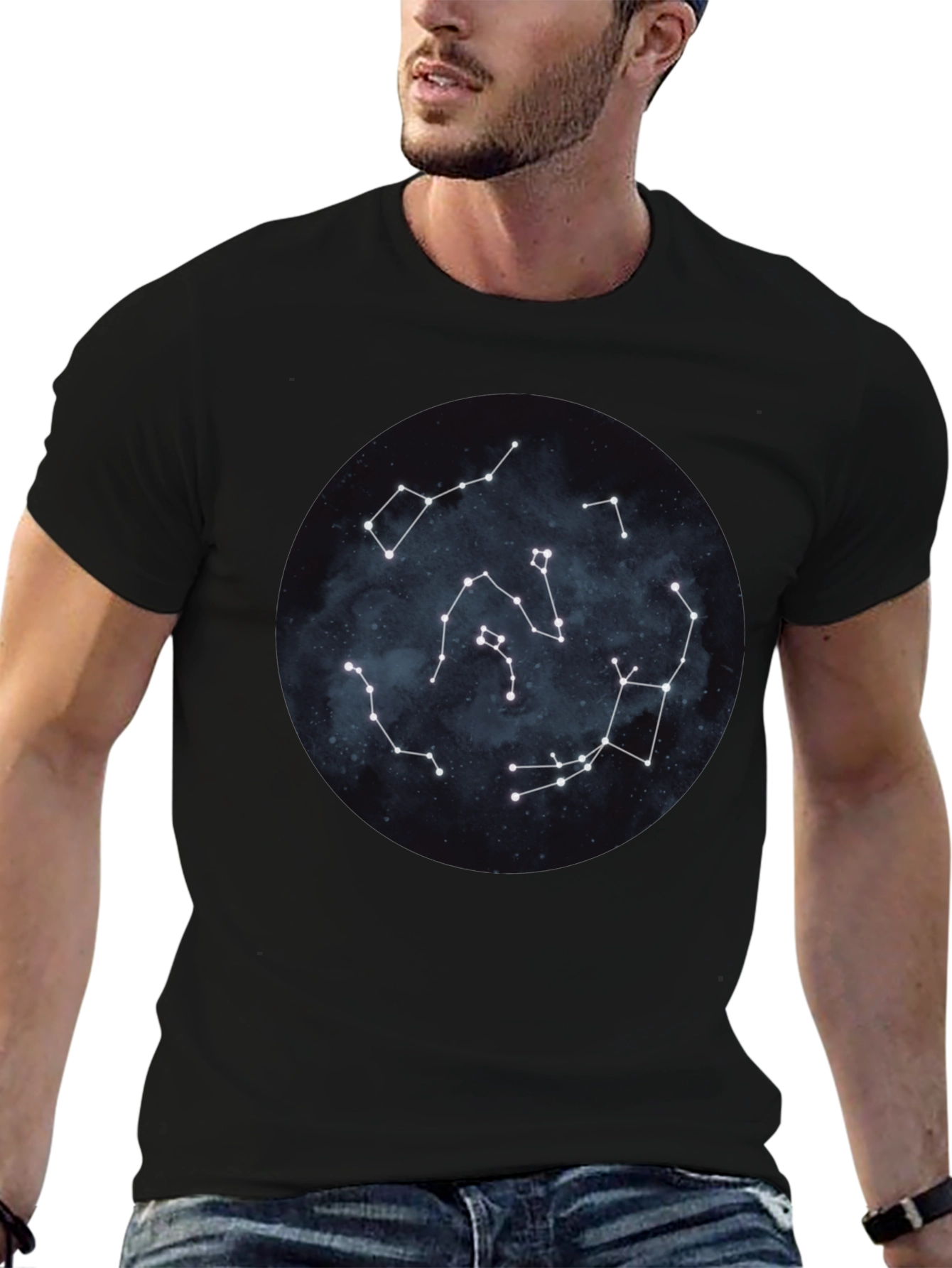 Black Constellation T-Shirt - Starry Night Design view 6
