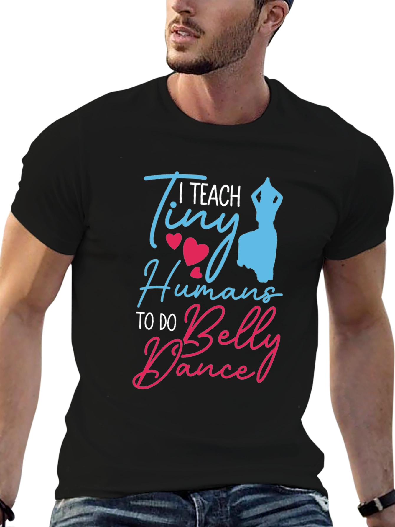 Black I Teach Tiny Humans Belly Dance T-Shirt view 6