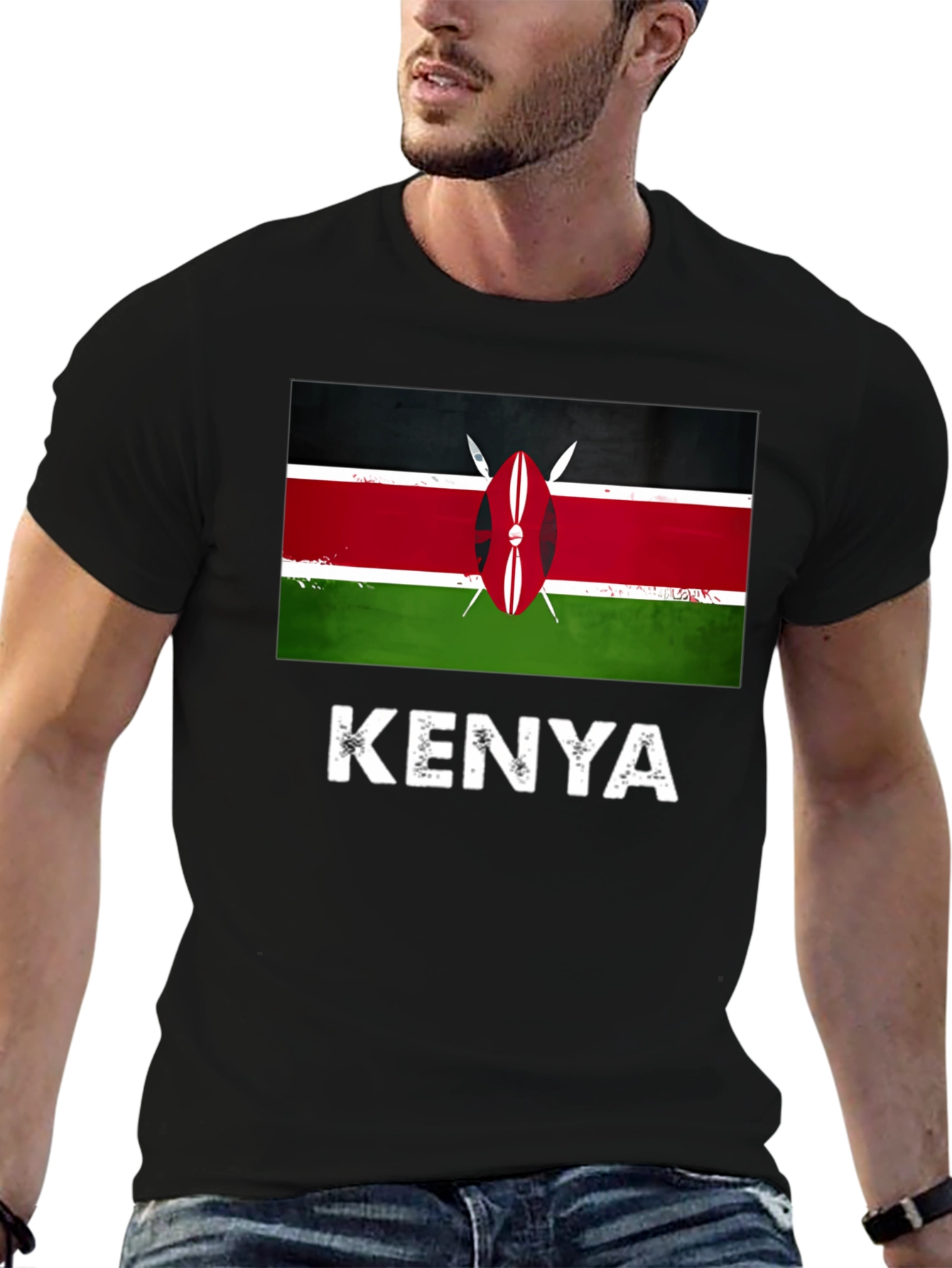 Kenya Flag T-Shirt - Black Graphic Tee - 6