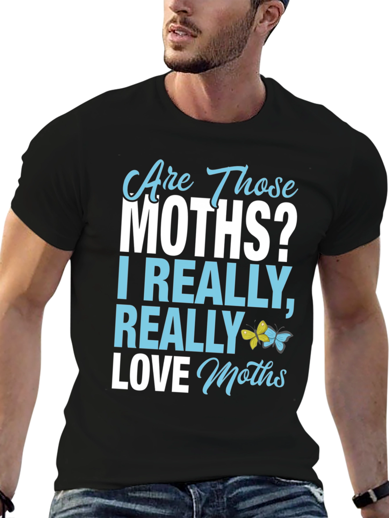 Black Are Those Moths T-Shirt - Funny Insect Lover Tee view 6