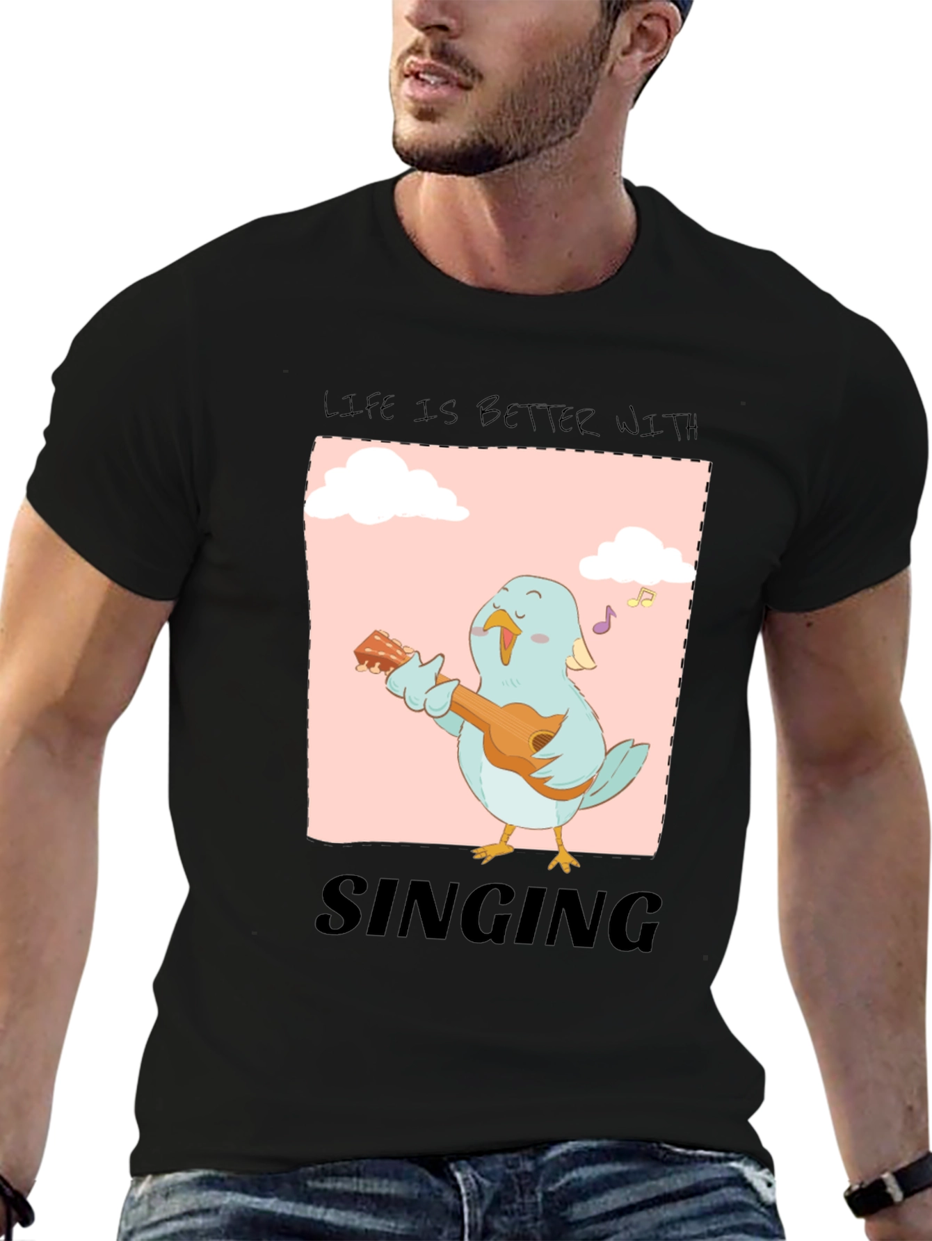 Black Life is Better with Singing Bird Graphic Tee view 6
