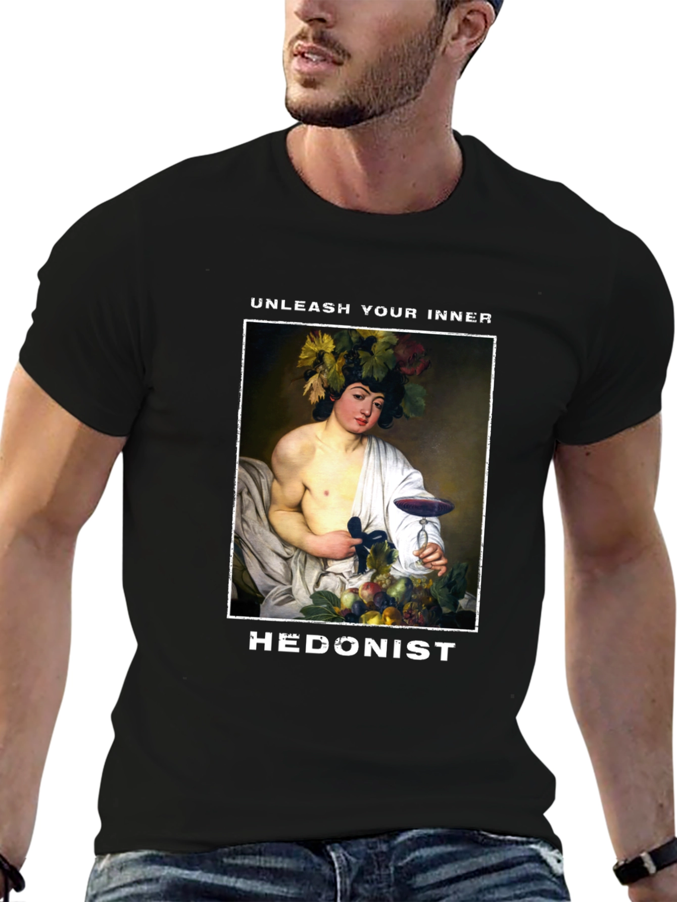Black Unleash Your Inner Hedonist Graphic T-Shirt view 6