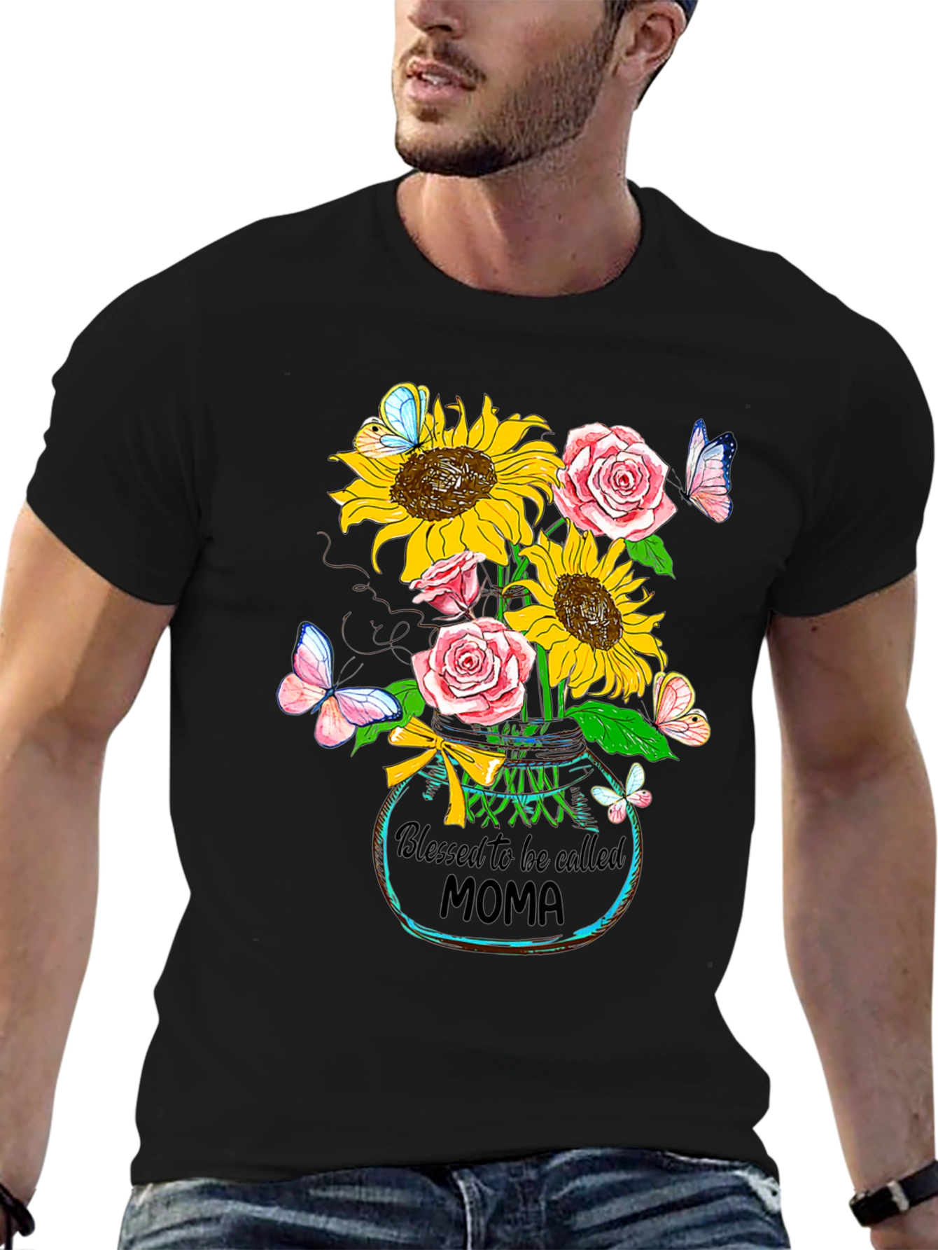 Black Blessed MOMA Sunflower T-Shirt view 6