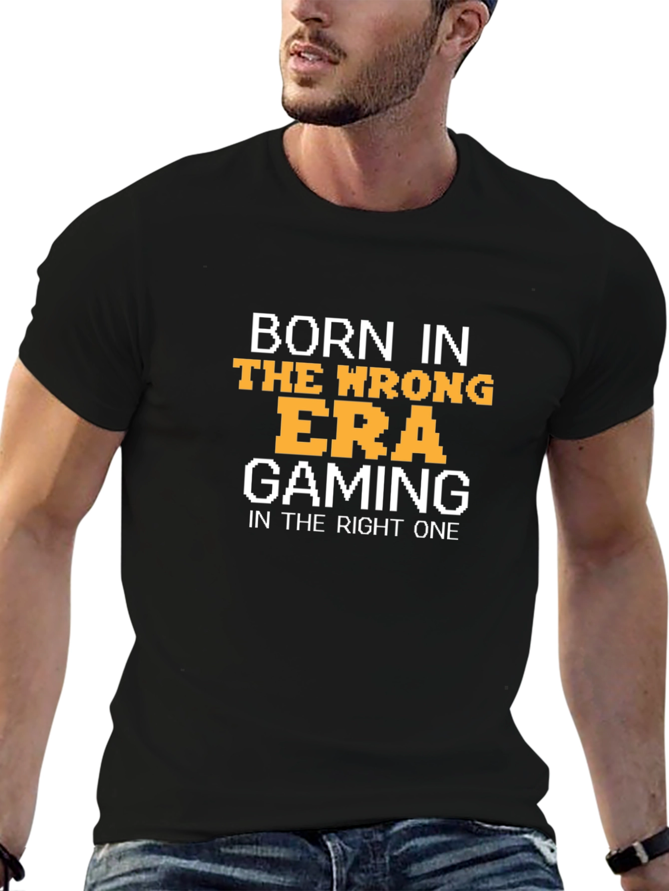 Black Gamer Era T-Shirt - Retro Gaming Apparel view 6