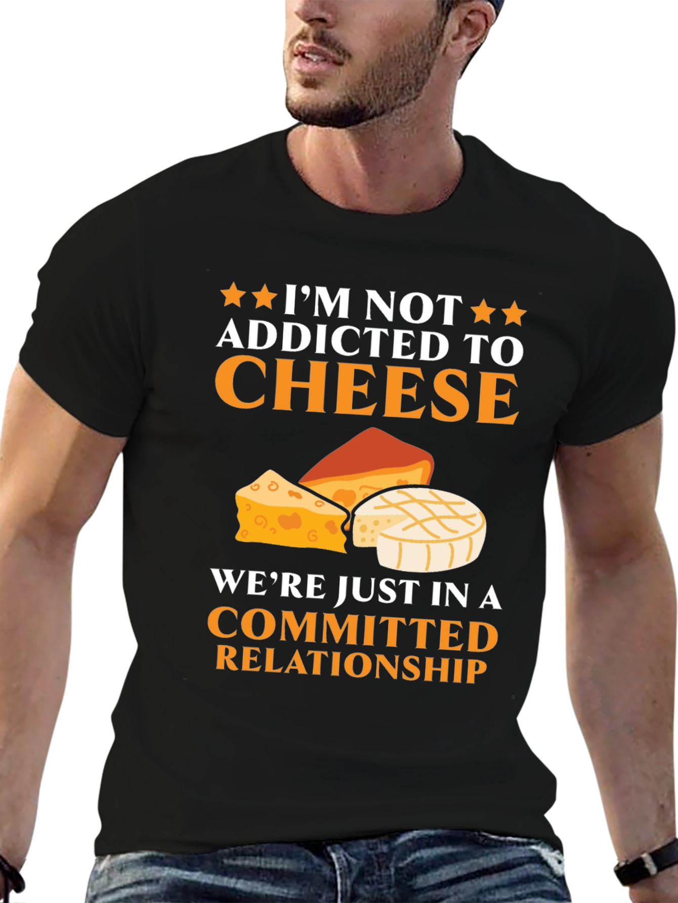 Black Cheese Lover T-Shirt Funny Relationship Tee view 6