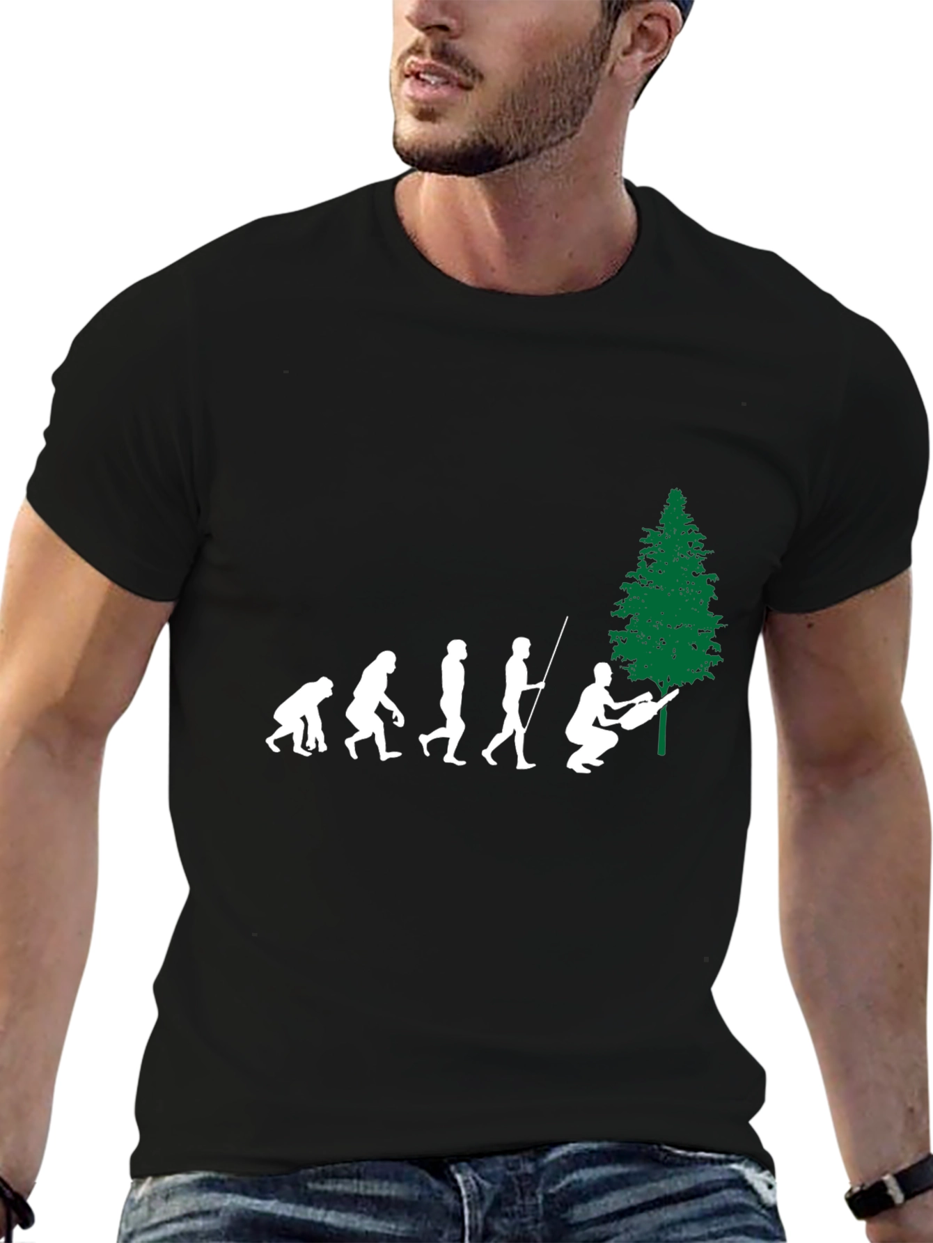 Black Evolution of Lumberjack Black T-Shirt view 6