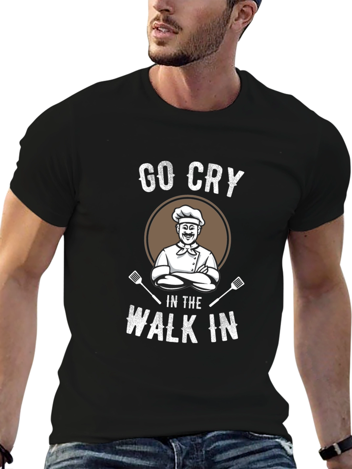 Black Go Cry In The Walk In T-Shirt view 6